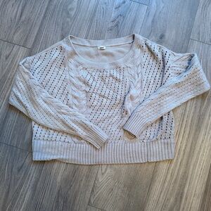 Garage Grey Cable Knit Sweater | Cropped Chunky Knit Pullover